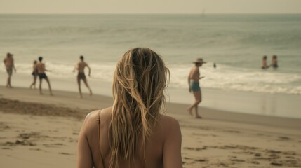 girl walking on the beach 