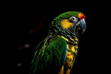 illustration, exotic parrot, ai generative.