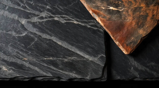 A Background of Slate with Lasange in Bottom Right Corner.