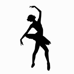 dance of one ballerina on a white background vector