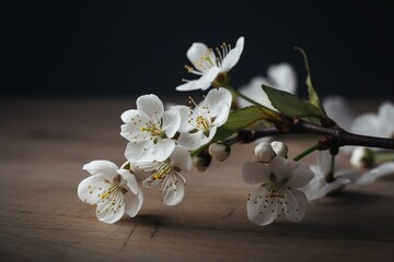 PNG format of white cherry blossom flowers found in nature. Generative AI