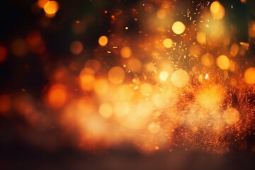 Blurred bokeh background bright blaze. AI generative