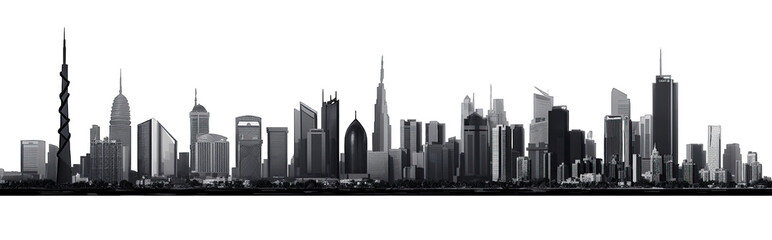 Naklejka premium skyline silhouette, skyscraper, view of the city, cityscape