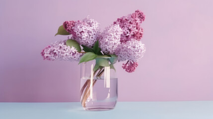 Obraz premium Lilac flower bouquet. Illustration AI Generative.