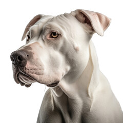 Obraz premium portrait of a white dog, dogo argentino, transparent background png