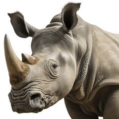 rhino close up, transparent background png - obrazy, fototapety, plakaty