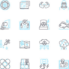 Technology innovation linear icons set. Disruption, Advancement, Progression, Invention, Creativity, Breakthrough, AI line vector and concept signs. Robotics,Futurism,Digitalization outline