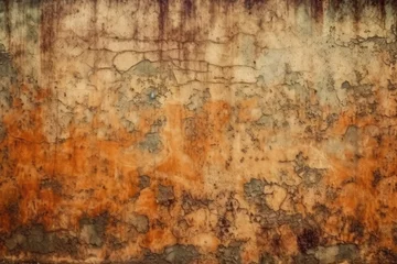 Papier Peint photo autocollant Vieux mur texturé sale rusty metal surface with corroded stains and textures. Generative AI