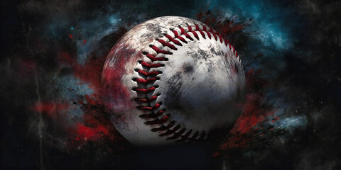 Obraz na płótnie Canvas a baseball shot with particles
