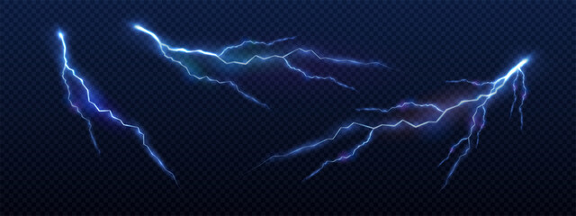 Vector lightning, thunderstorm light effect. Abstract background in the form of lightning. Powerful charge of nature force. Isolated illustration EPS10