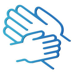 Fototapeta premium Psychology 3D Icon Logo Symbol Psychotherapy Neuropsychology Psychotherapist Mental Health Help Sign Hands Banner Web Card Concept Abstract Web Blue Gradient Isolated On White Background Illustration