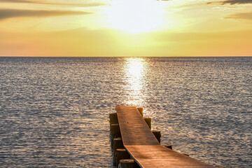 Naklejka na ściany i meble sunset on the pier