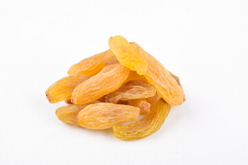 Closeup of raisin isolated on white background