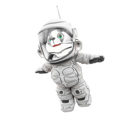 teddy bear astronaut cartoon is flying © DM7