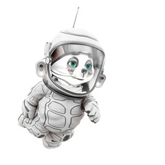 teddy bear astronaut cartoon is floating forward © DM7