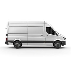 concept of cargo transportation, van on white background. generative ai