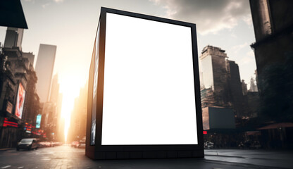 Outdoor billboard mockup for marketing banner for event or product, Verticle Advertisment billboard in city, Blank Billboard ad display, Verticle digital billboard poster or light box at roadside