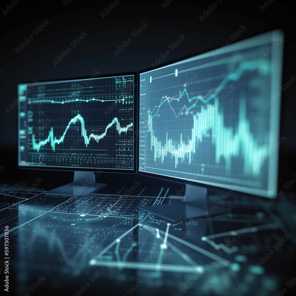 Poster computerized business analytics and data management system. generative ai