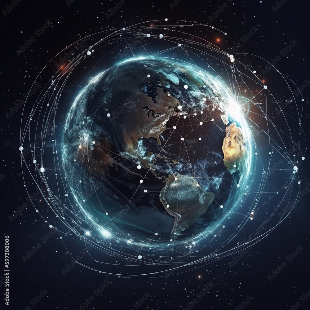 Poster connectivity to a global network. e-commerce, social networks, digital connection technologies, and 