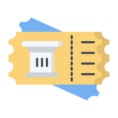 Museum Ticket Flat Icon