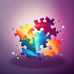 Jigsaw puzzles are a type of game. A metaphor for an idea. Concept of creative idea, connection, challenge, and join us. generative ai
