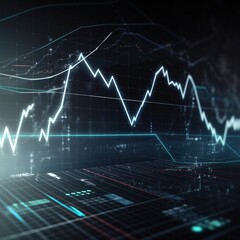 Digital graph chart for business on the stock market. Finance for expansion. generative AI