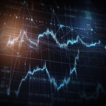 Digital graph chart for business on the stock market. Finance for expansion. generative AI