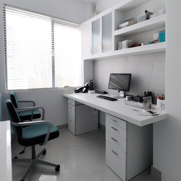 Office and table space for a doctor. generative ai