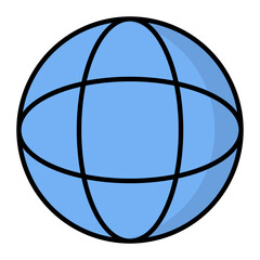 Globe Line Color Icon