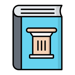 History Book Line Color Icon