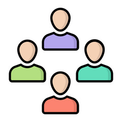 Group Line Color Icon