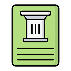 Museum Card Line Color Icon