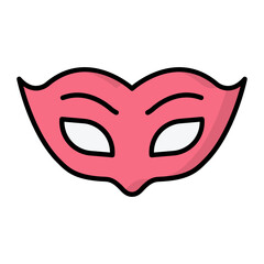 Party Mask Line Color Icon