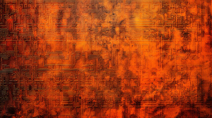 Obraz premium Orange and Red Grunge Technology Texture Generative AI