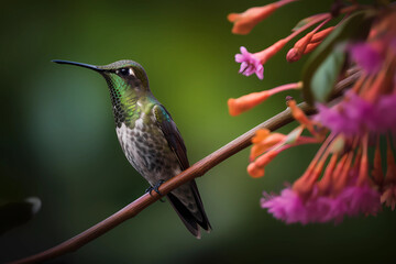 Fototapeta na wymiar Hummingbird (Americas) - Known for their small size and ability to hover in mid-air (Generative AI)