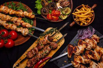 shish kebab on the grill