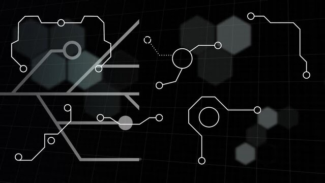 Animation of data processing anc network of circuit board