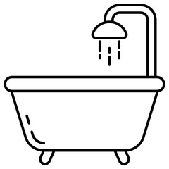 Trendy vector design of bathtub