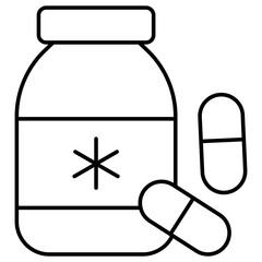 A unique design icon of drugs bottle