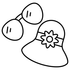 A unique design icon of glasses with hat