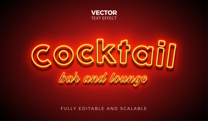 editable glowing neon sign text style