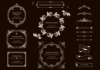 ビンテージ　エレガント　クラシック　アンティーク　リボン　フレームのセット