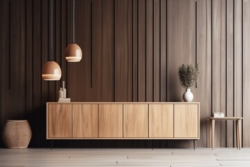 interior background style chest of drawers light luxury indoor drawer floor wood. Generative AI.