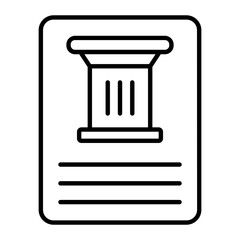 Museum Card Thin Line Icon