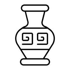 Old Vase Thin Line Icon