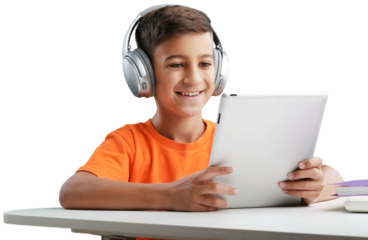 Child self doing homework at the home