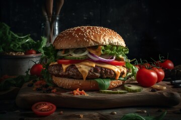burger dish Generative AI