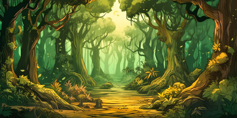 fantasy seamless forest background