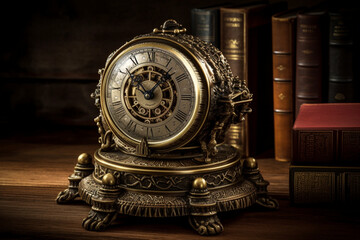 antique pocket watch and books