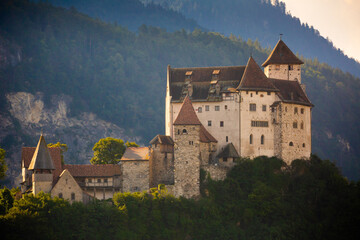 Fototapeta na wymiar View of Germany Gutenberg Castle in Balzers, Liechtenstein